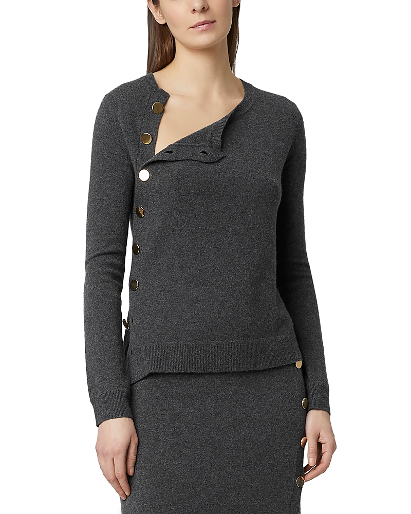 Altuzarra Minamoto Button-embellished Cashmere Sweater In Carbon Melange
