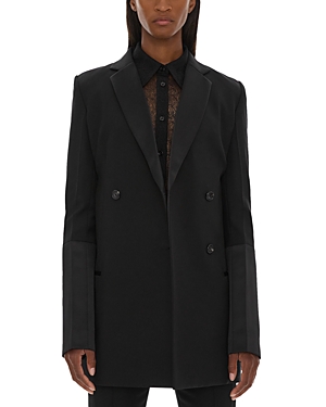 Helmut Lang Double-breasted Tuxedo Blazer In Black