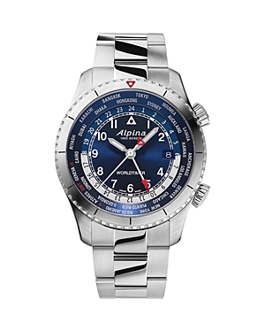 Shop Alpina Startimer Pilot Watch, 41mm In Blue/silver