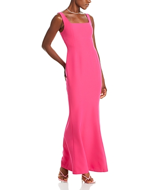 Shop Laundry By Shelli Segal Square Neck Mermaid Gown In Raspberry