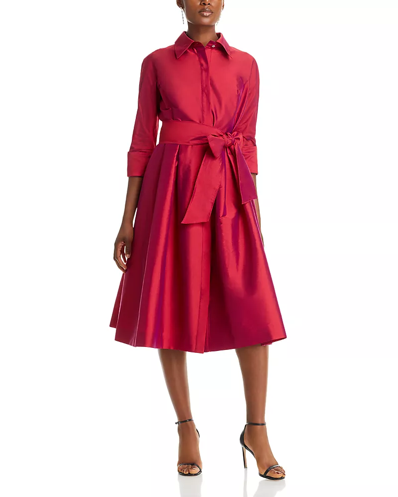 Teri Jon by Rickie Freeman Taffeta Shirt Dress