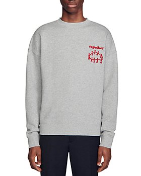 Sandro - Brushed Fleece Long Sleeve Graphic Sweatshirt