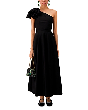 Shop Giambattista Valli One Shoulder Poplin Gown In Black