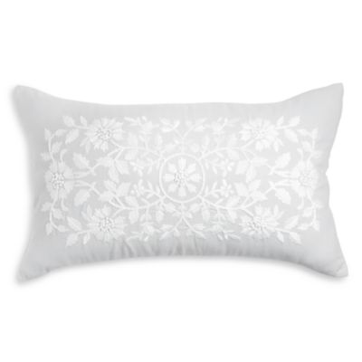 Floral Embroidery Decorative Pillow, 14" x 24" - Exclusive