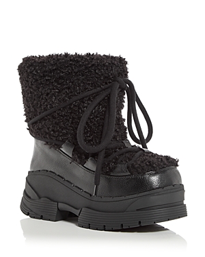 Jeffrey Campbell Women's Subzero Faux Shearling Platform Cold Weather Boots In Black