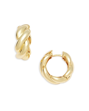 Shop Shashi Twist Style Hoop Earrings In Gold