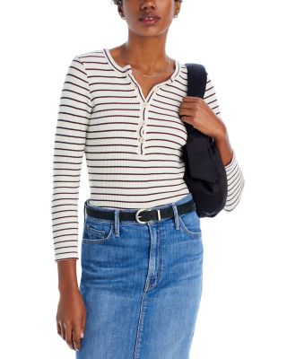 MOTHER - The Itty Bitty Pixie Striped Thermal Tee