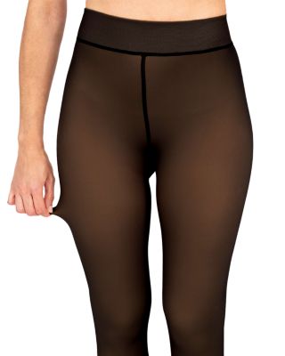 Faux Sheer Fleece Tights