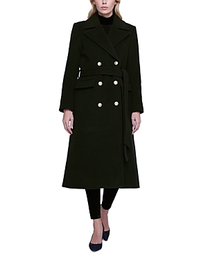 L Agence Olina Double-breasted Belted Coat In Black
