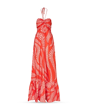 Shop Andres Otalora Mendoza Maxi Dress In Coral Print