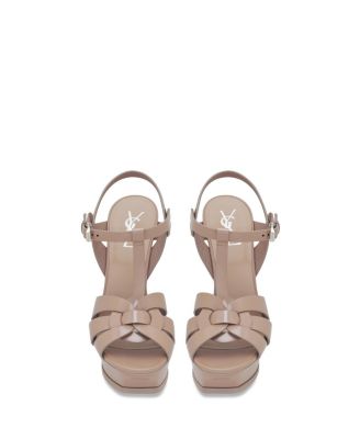 Saint Laurent Women's Tribute Platform Sandals in Smooth Leather