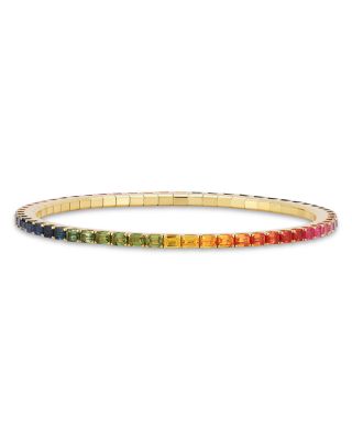 Rainbow Sapphire Stretch Tennis Bracelet