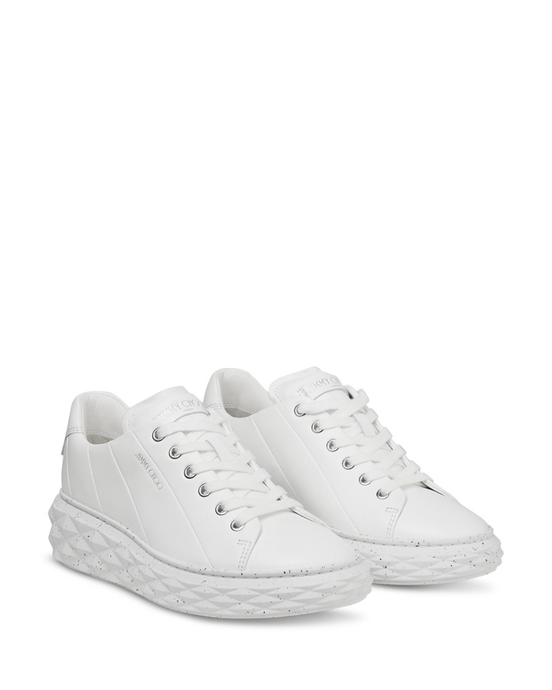 Jimmy Choo Women's Diamond Light Leather Sneakers in White