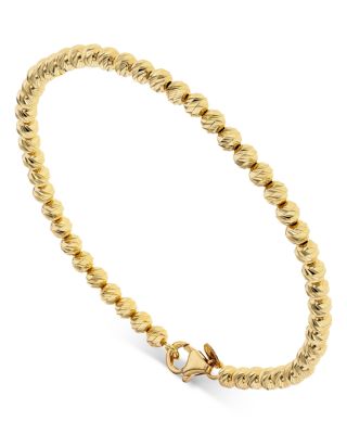 Alberto Milani - Men's 18K Yellow Gold Via Palladio Textured Bead Bracelet