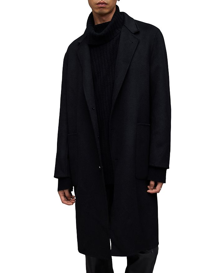 ALLSAINTS Stano Button Front Overcoat | Bloomingdale's