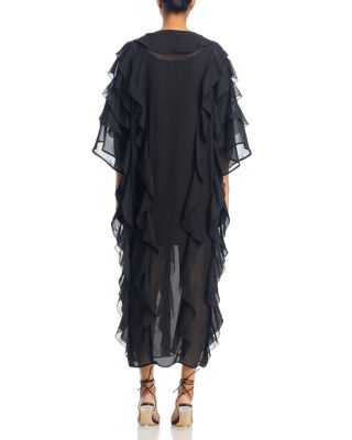 Tiered Ruffle Woven Chiffon Maxi Dress