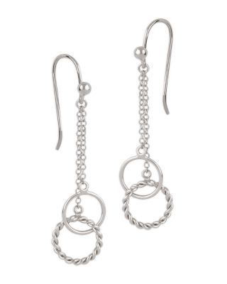 Bloomingdale's Fine Collection - Interlocking Ring Chain Drop Earrings in Sterling Silver