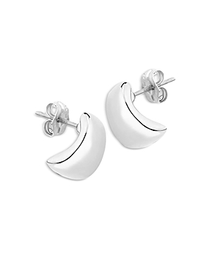 Bloomingdale's Polished Half Hoop Earrings In Sterling Silver
