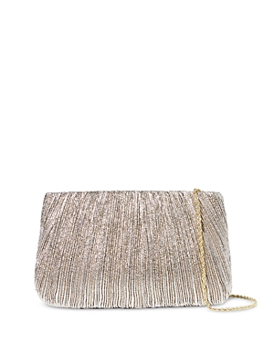 Loeffler Randall Brit Flat Pleated Pouch Clutch In Champagne/gold