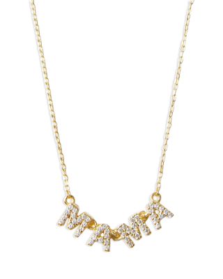 Argento Vivo Pave Mama Pendant Necklace in 18K Gold Plated Sterling Silver 16 Bloomingdale s