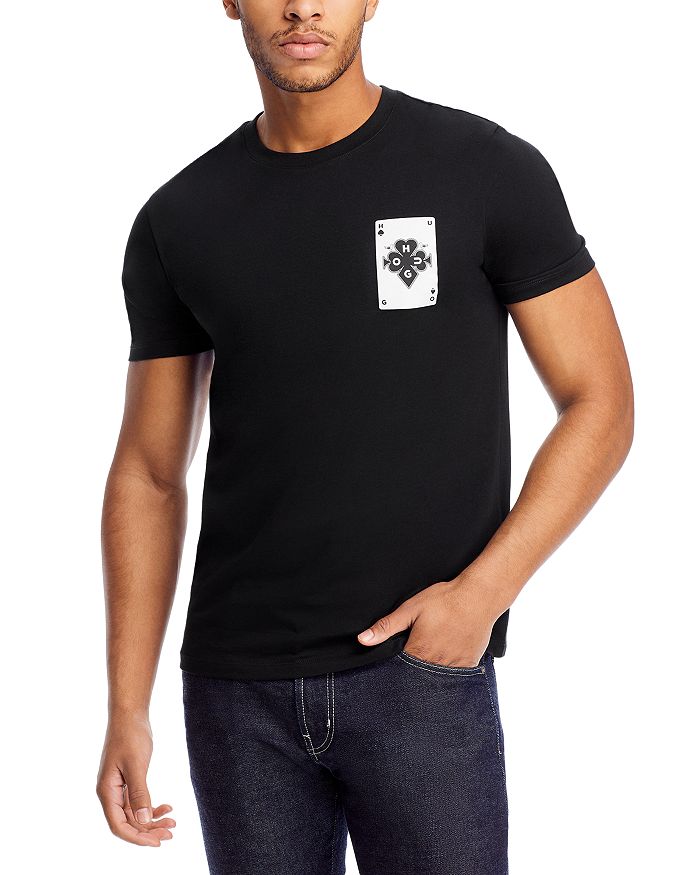HUGO Dentil Card Logo Graphic Crewneck Tee Bloomingdale s