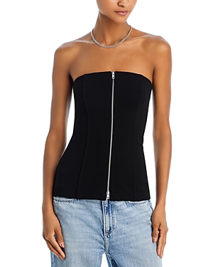 Shop Rag & Bone Irina Zipper Strapless Top In Black