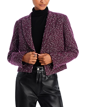 Shop Rag & Bone Valerie Tweed Blazer In Burgundy