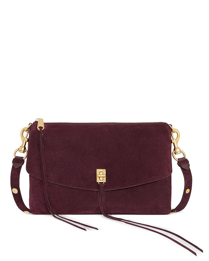 Rebecca Minkoff Darren Top Zip Suede Convertible Shoulder Bag