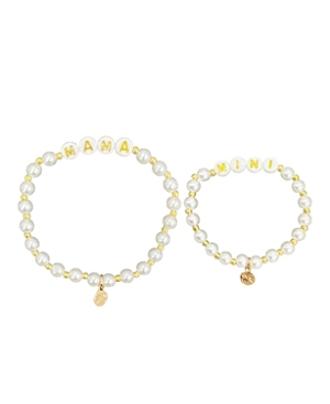 Shop Bits & Bows Girls' Mama And Mini Bracelet Set - Little Kid In White