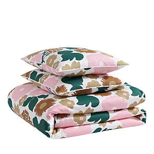 Shop Marimekko Pieni Kukkatori Cotton Duvet Cover Set, Full/queen In Pink/beige