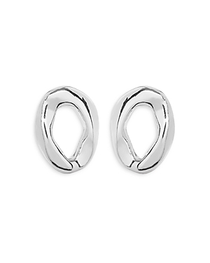Uno De 50 Joy Of Living Oval Link Earrings In Silver