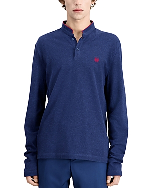 The Kooples Slim Fit Pique Long Sleeve Polo Shirt