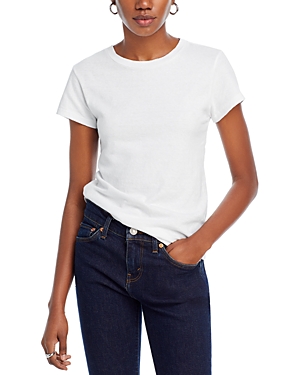 Re/done Slim Crewneck Tee In Optic White