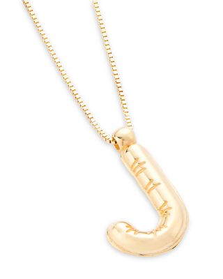 Helium Initial Pendant Necklace in 14K Gold, 16"-18"