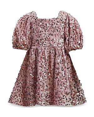 Shop Bardot Junior Girls' Giulia Velour Sequin Dress - Little Kid, Big Kid In Pink Sequin
