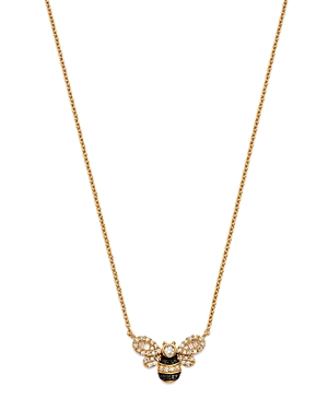 Bloomingdale's Black & White Diamond Bumblebee Necklace In 14k Yellow Gold, 0.25 Ct. T.w. In Black/gold