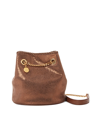Stella Mccartney Shiny Bucket Bag In Brown
