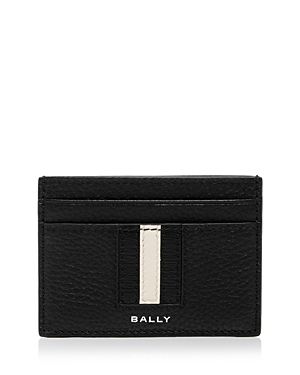 Bally Leather Ribbon Card Holder In Black