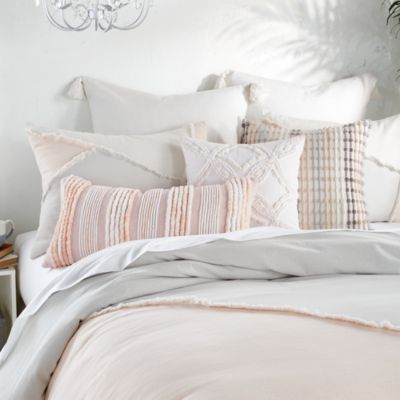 Color Block Fringe Comforter Set, Full/Queen