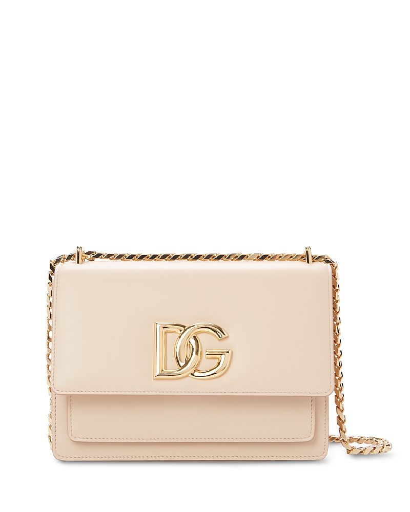 Dolce & Gabbana Logo Leather Shoulder Bag In Light Pastel