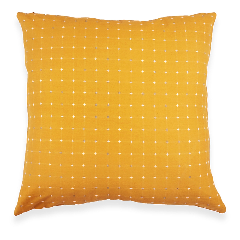 Anchal Cross Stitch Accent Pillow In Yellow
