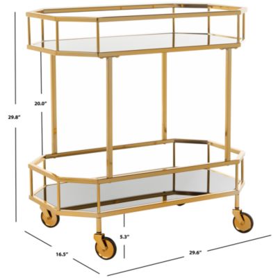 Silva Brass 2 Tier Octagon Bar Cart