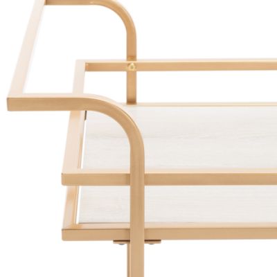 Lameris 2 Tier Matte Gold Bar Cart with Handles
