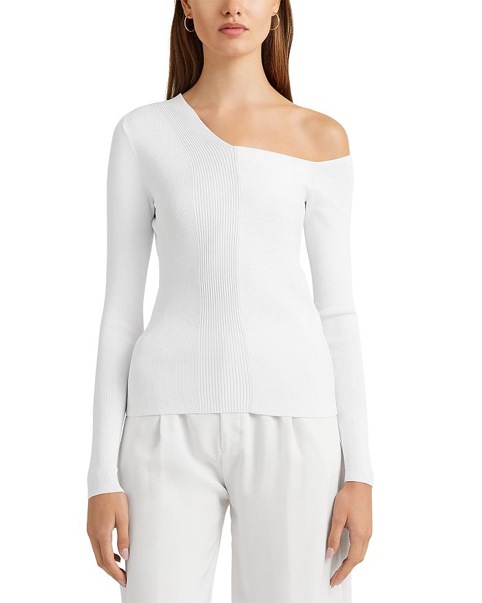 One Shoulder Ribbed Sweater