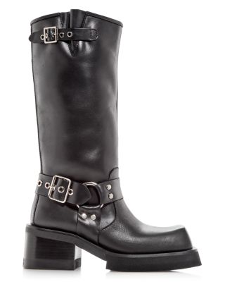 Jeffrey Campbell Women's Corrupt Block Heel Moto Boots