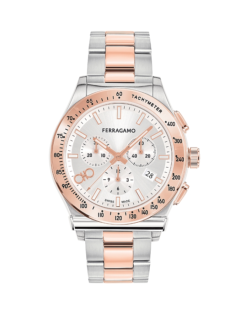 Ferragamo 1927 Chrono Bracelet Watch In White