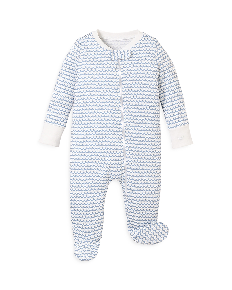Petite Plume Unisex La Mer Luxe Pima Cotton Footie - Baby In Blue
