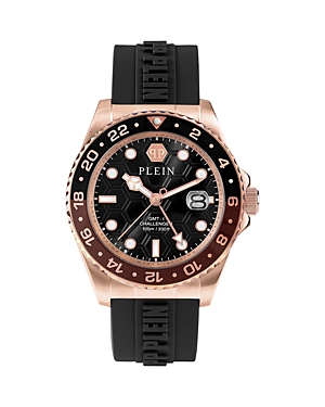 Philipp Plein Gmt-i Challenger Silicone Watch In Black