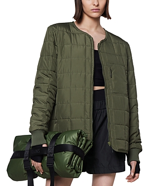 Rains Quilted Jacket In Evergreen