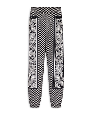 Balmain Monigram-print Elasticated-waistband Track Pants In Black/ Ivory